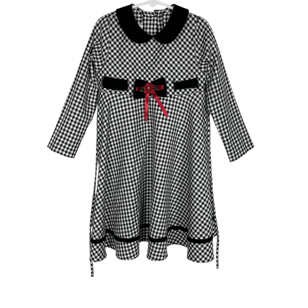 Bonnie Jean Girl's Black and White Checkered Dress Size 5